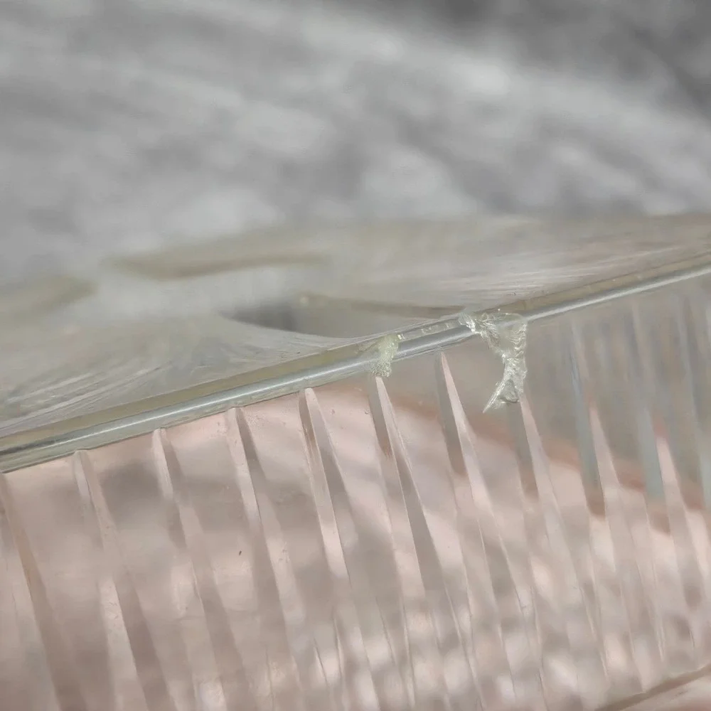 Vintage Tissue Box Cover Pink Clear Plastic‎ Lucite Starburst